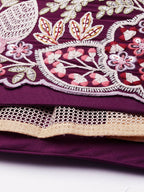 House of Panchhi Burgundy Georgette Sequins and thread embroidery Lehenga choli & Dupatta | Grocsy