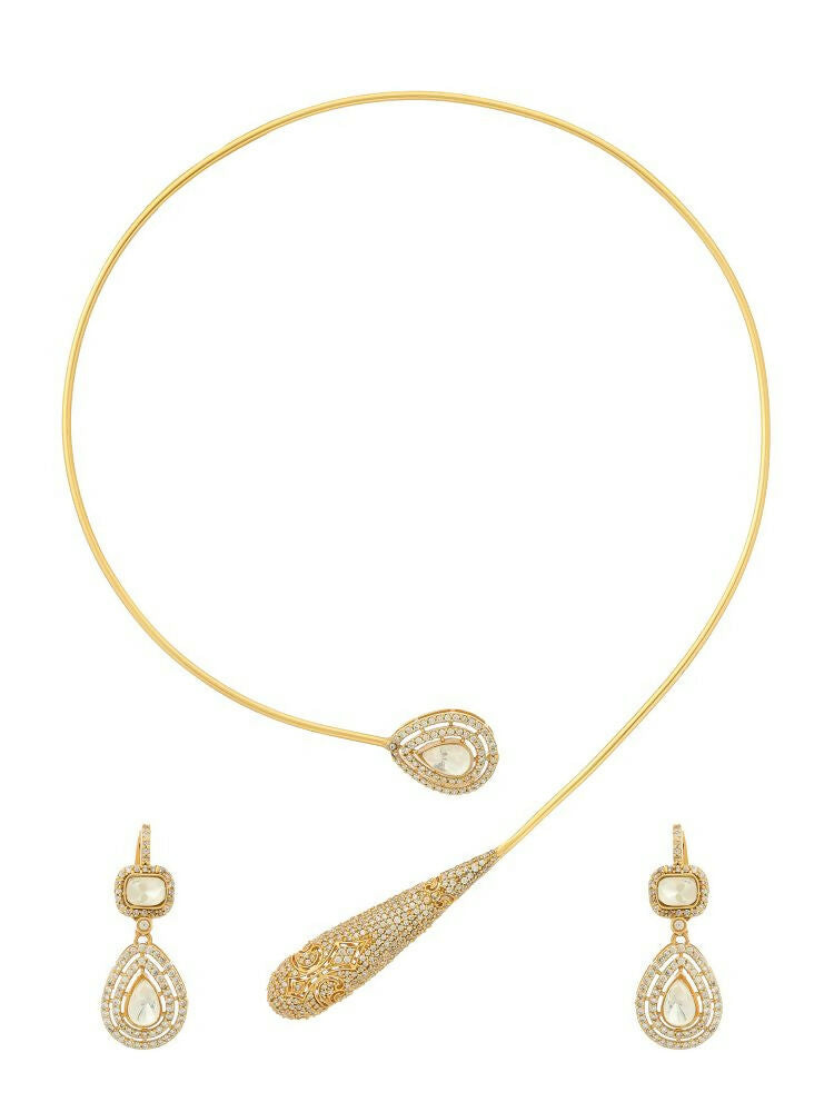 Kundan Antique Finish Earrings and Necklace set - Ruby Raang | Grocsy