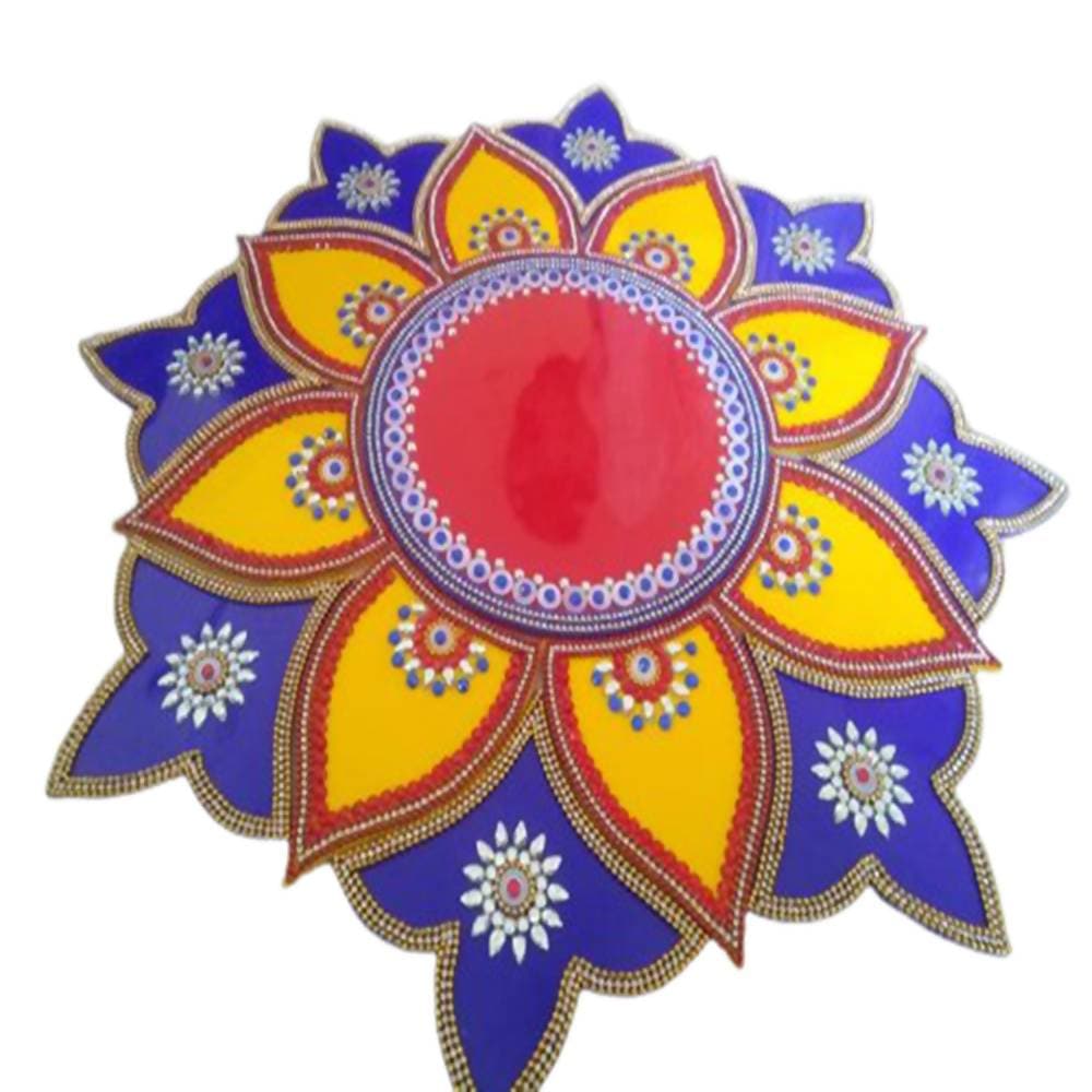 Kundan HandiKrafts Marble Acrylic Multi Color Rangoli | Grocsy