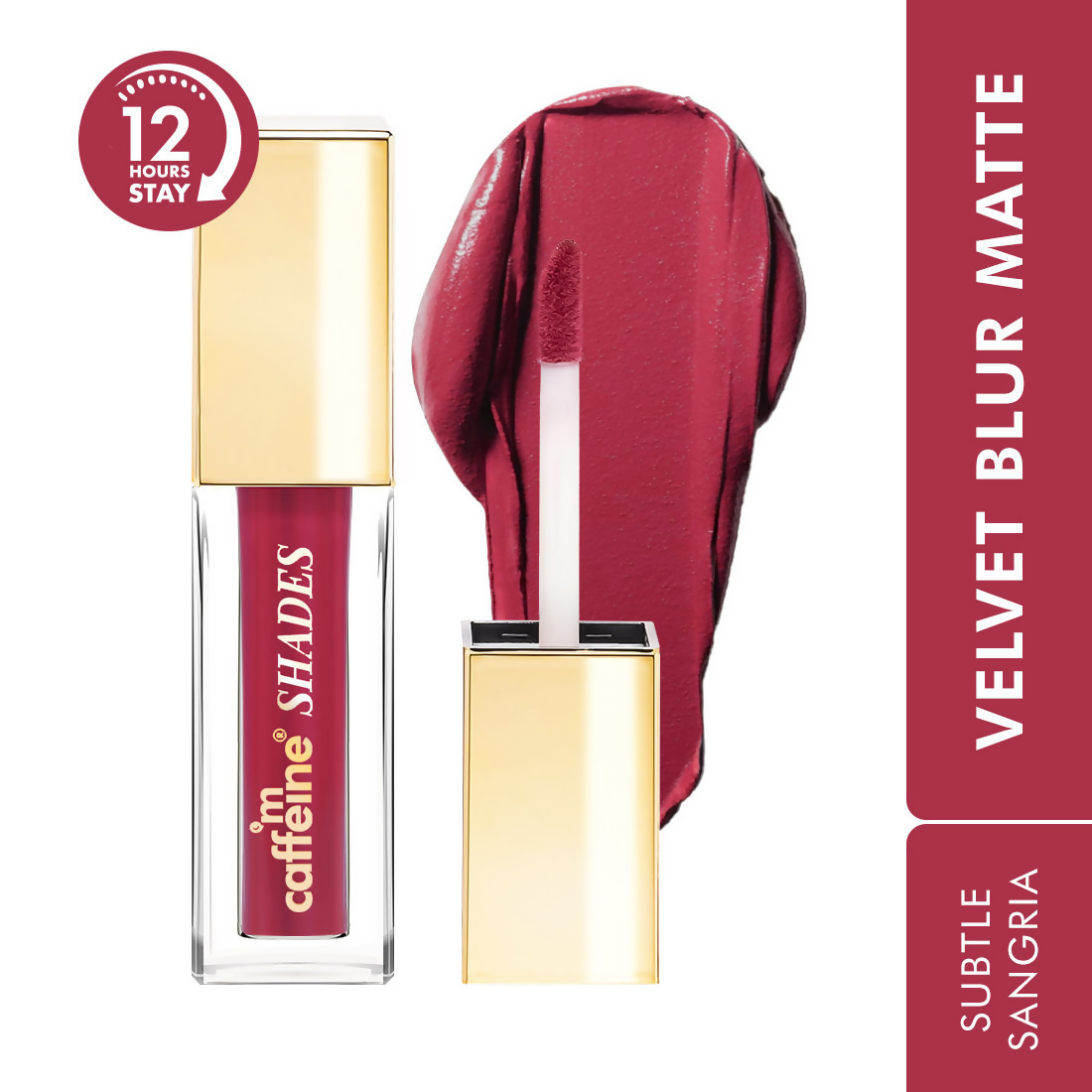 mCaffeine Shades Velvet Blur Matte Liquid Lipstick 12 Hrs Stay & Lightweight - Subtle Sangria | Grocsy