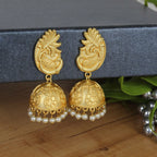 Joban Fashion Women Matte Gold Brass Jhumka | Grocsy