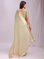 Shree Shyam Fashion Organza Light Green Saree | Grocsy