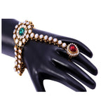 Gold-Polished Alloy Nath And Hathphool Combo - The Pari | Grocsy