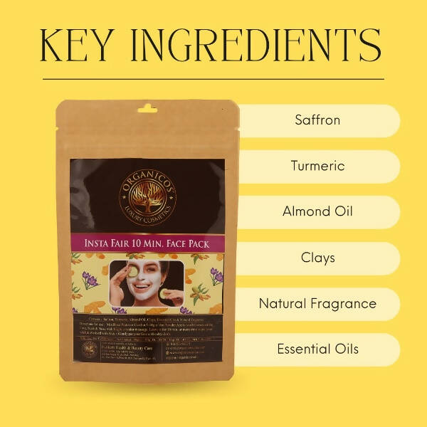 Organicos Insta Fair 10 Min Face Pack | Grocsy
