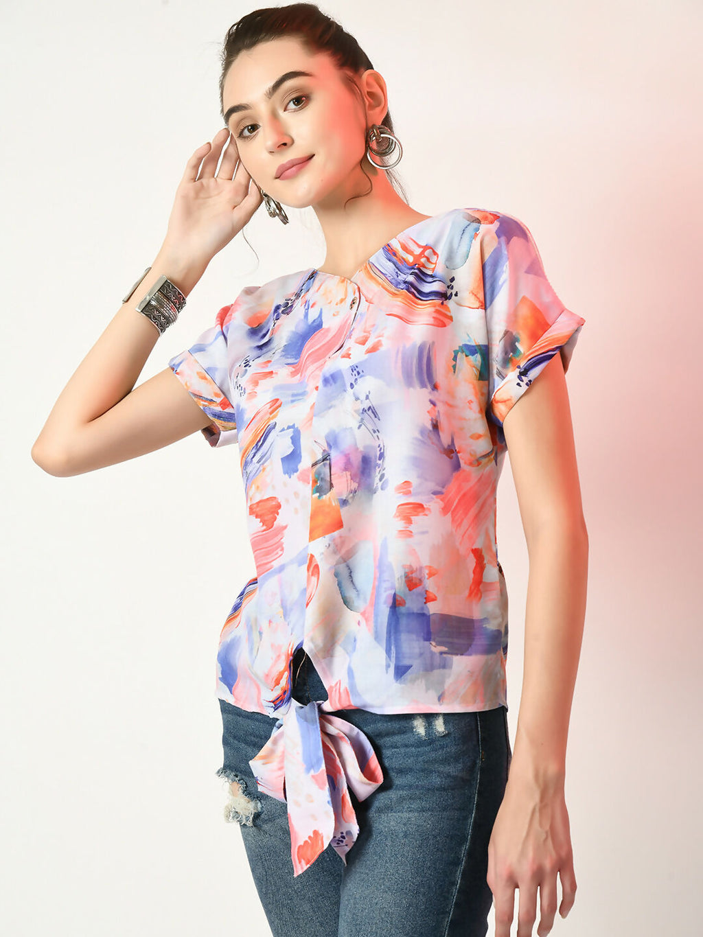 Myshka Women's Multi Printed Top | Grocsy