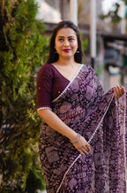 Jambali Poly Georgette Ethnic Motifs Saree with Unstitched Blouse - A2M | Grocsy