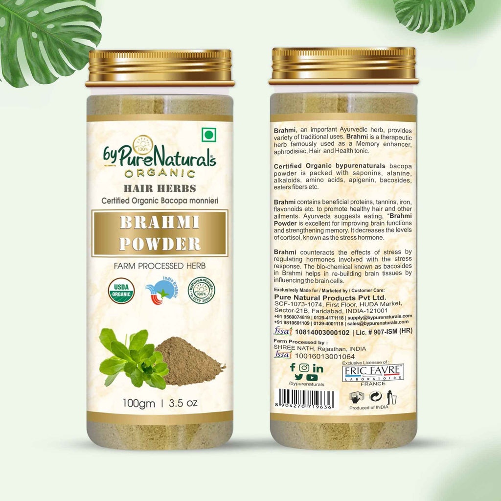byPureNaturals Organic Brahmi Powder | Grocsy
