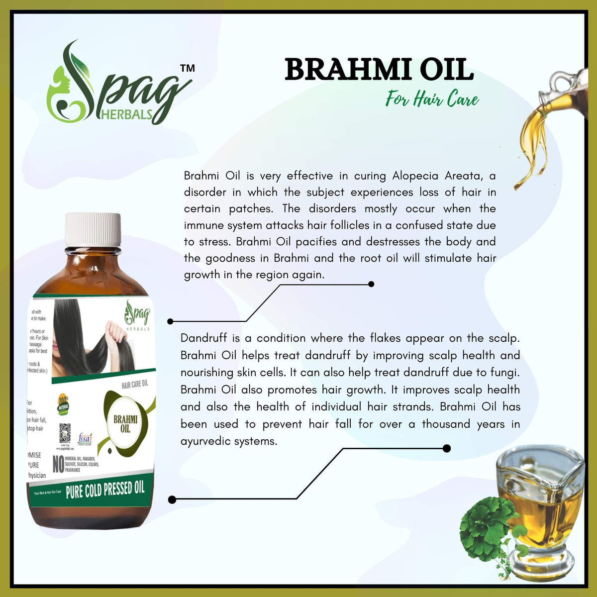 Spag Herbals Brahmi Oil For Hair Care | Grocsy
