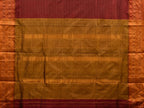 Brown and Mustard Narayanpet Silk Handloom Plain Saree with Traditional Border Design No Blouse - Global Threads | Grocsy