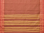 Brown and Rust Bamboo Cotton Saree with Checks Design No Blouse - Global Threads | Grocsy
