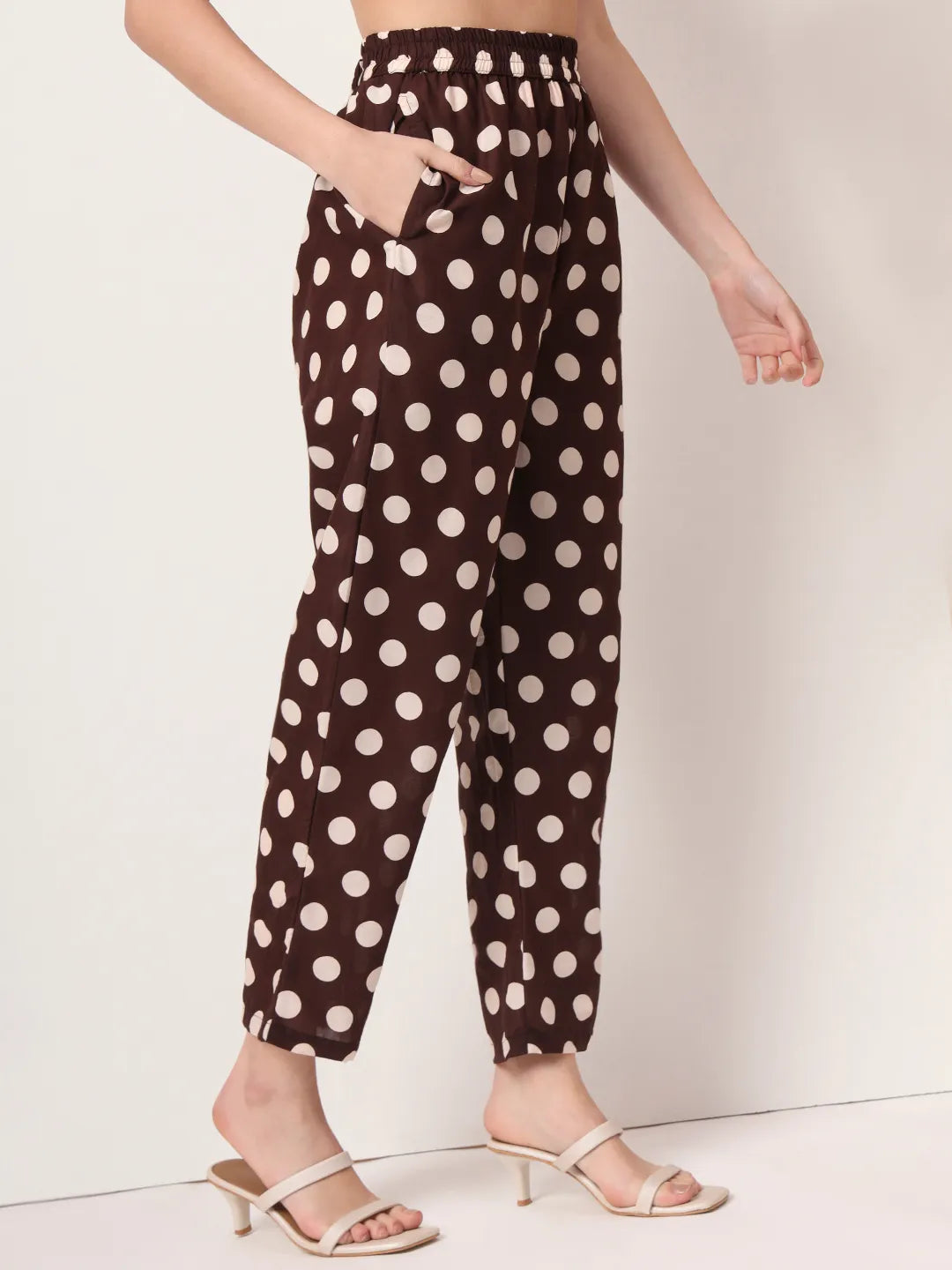 Yufta Brown Cotton Maternity Gathered Or Pleated Kurta Pants Set | Grocsy