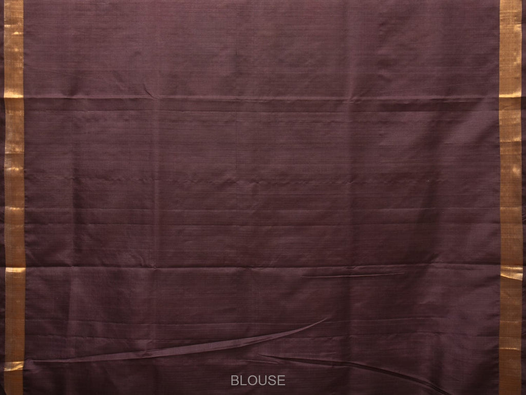 Brown Uppada Silk Handloom Saree with All Over Birds and Lotus Design - Global Threads | Grocsy