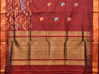 Brown Uppada Silk Handloom Saree with One Side Border Design - Global Threads | Grocsy