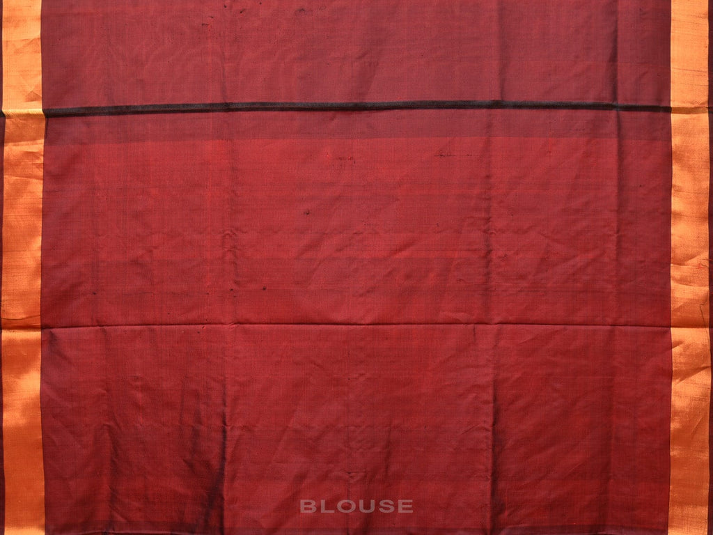 Brown Uppada Silk Handloom Saree with One Side Border Design - Global Threads | Grocsy