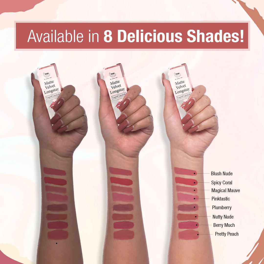 The Natural Wash Matte Velvet Longstay Liquid Mini Lipstick - 05 Plumberry | Grocsy