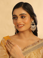 Nuyug 22K Gold Plated Pearl Empress Chandbali Earrings | Grocsy