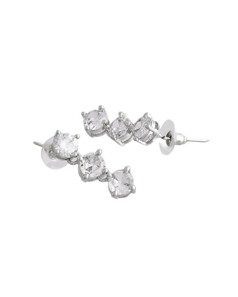 VOJ Silver Plated AD Studded Choker Jewellery Set | Grocsy
