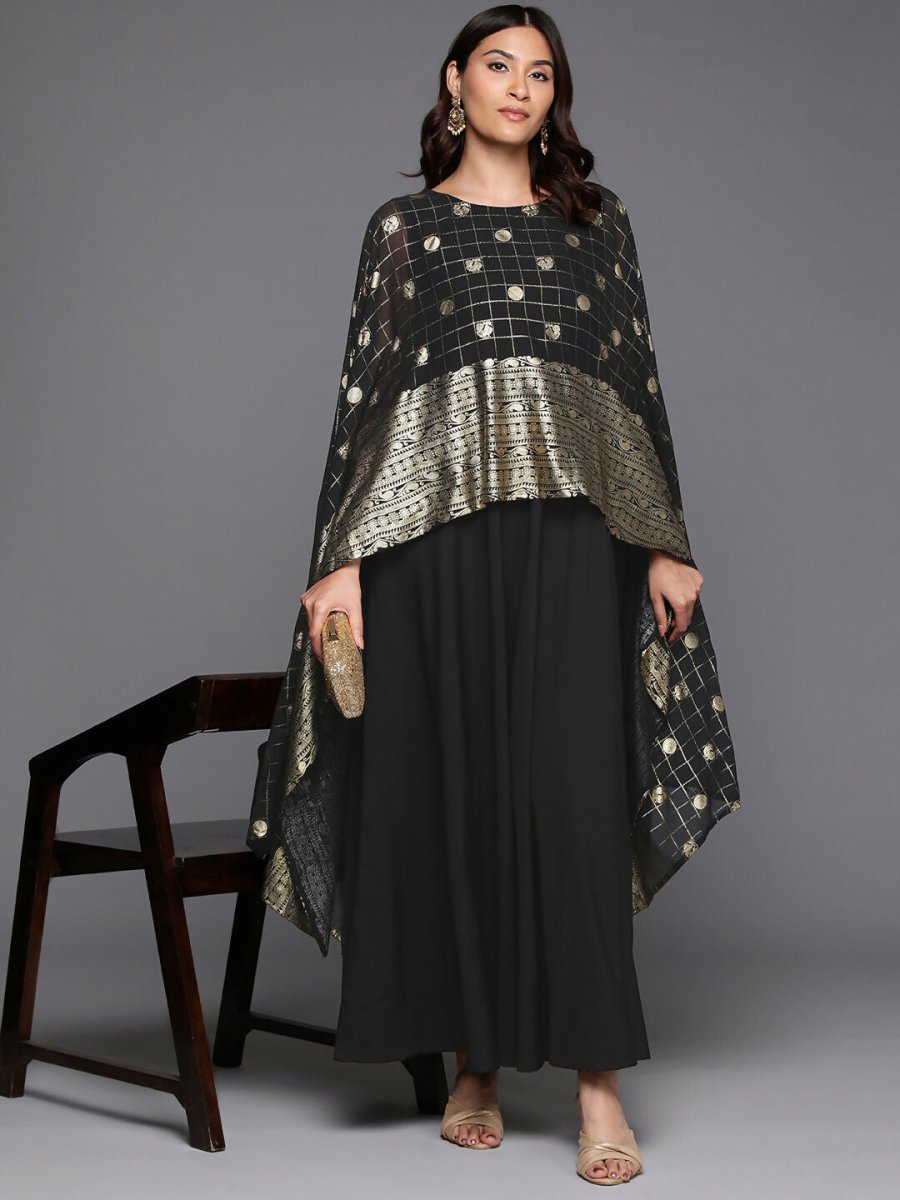 Ahalyaa Women's Traditional wear Ethnic Dress - Black | Grocsy