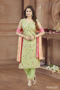 Joban Fashion Women Tissue Pista Round Neck Emroidery Kurta Set | Grocsy