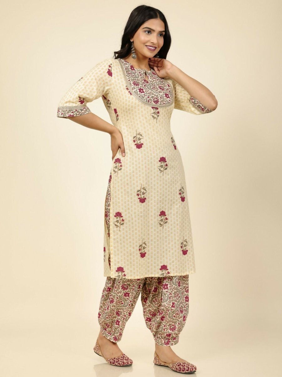 Aramya Yellow Soft Cotton Floral Straight Kurta for Women | Grocsy