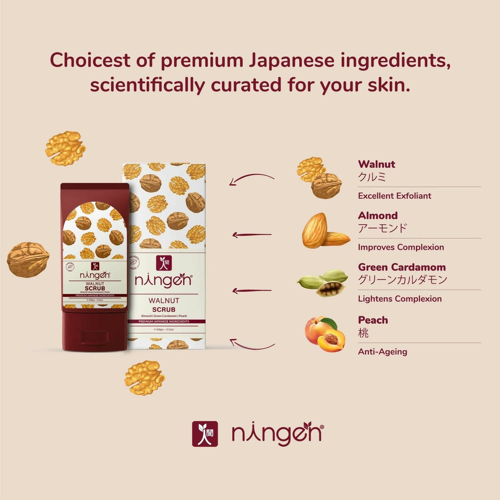 Ningen Walnut Face Scrub | Grocsy