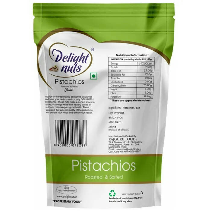 Delight Nuts Pistachios Roasted & Salted | Grocsy