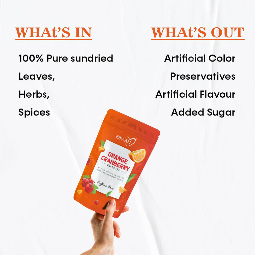 Oraah Cranberry Orange Green Tea | Grocsy