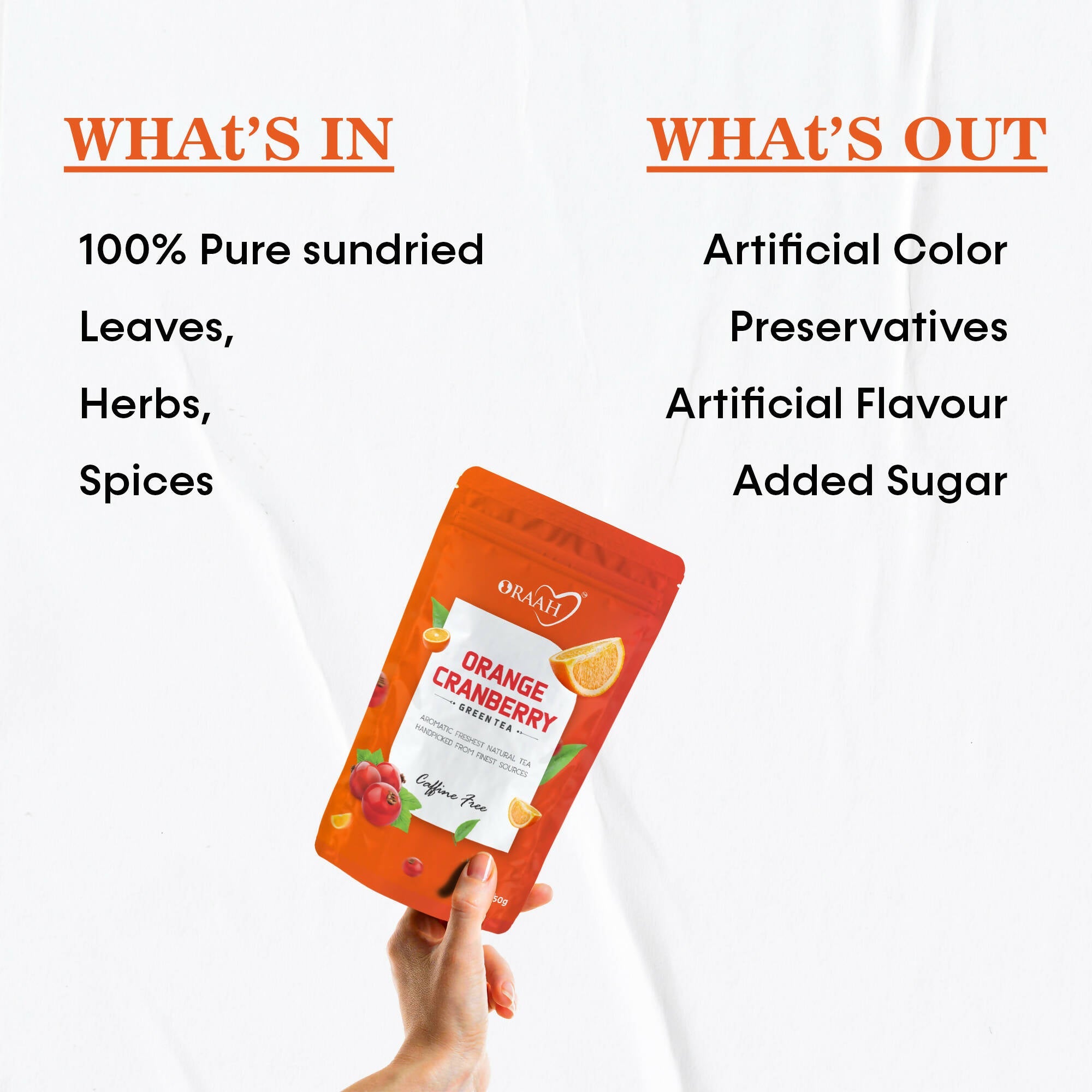 Oraah Cranberry Orange Green Tea | Grocsy