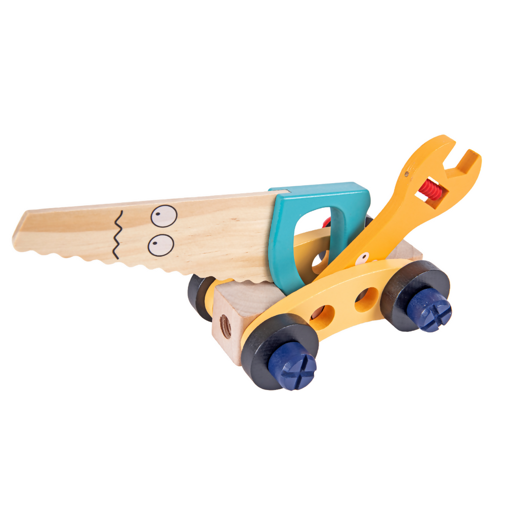 Nesta Toys Wooden Tool Kit Set with Tool Box, Pretend Play Portable Construction Tools Kit Toys for Kids, 36 Piece (3-8 Years) | Grocsy