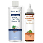 Wishcare 100% Pure Cold Pressed Extra-Virgin Coconut Oil & Jamaican Black Castor Oil | Grocsy