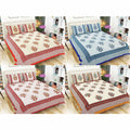Floral Print Queen Size 90x108 Inches Jaipuri Flat Bed Sheet Bedspread with 2 Pillowcases | Grocsy