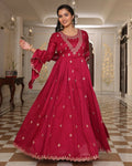 Jyoti Fashion Women's Rani Pink Soft Silk Embroidered Designer Kurta Set | Grocsy