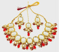 Joban Fashion Hand Made High Quality Gold Plated Base Metal Alloy Kundan Stone Studded Kundan Jewellery Set | Grocsy