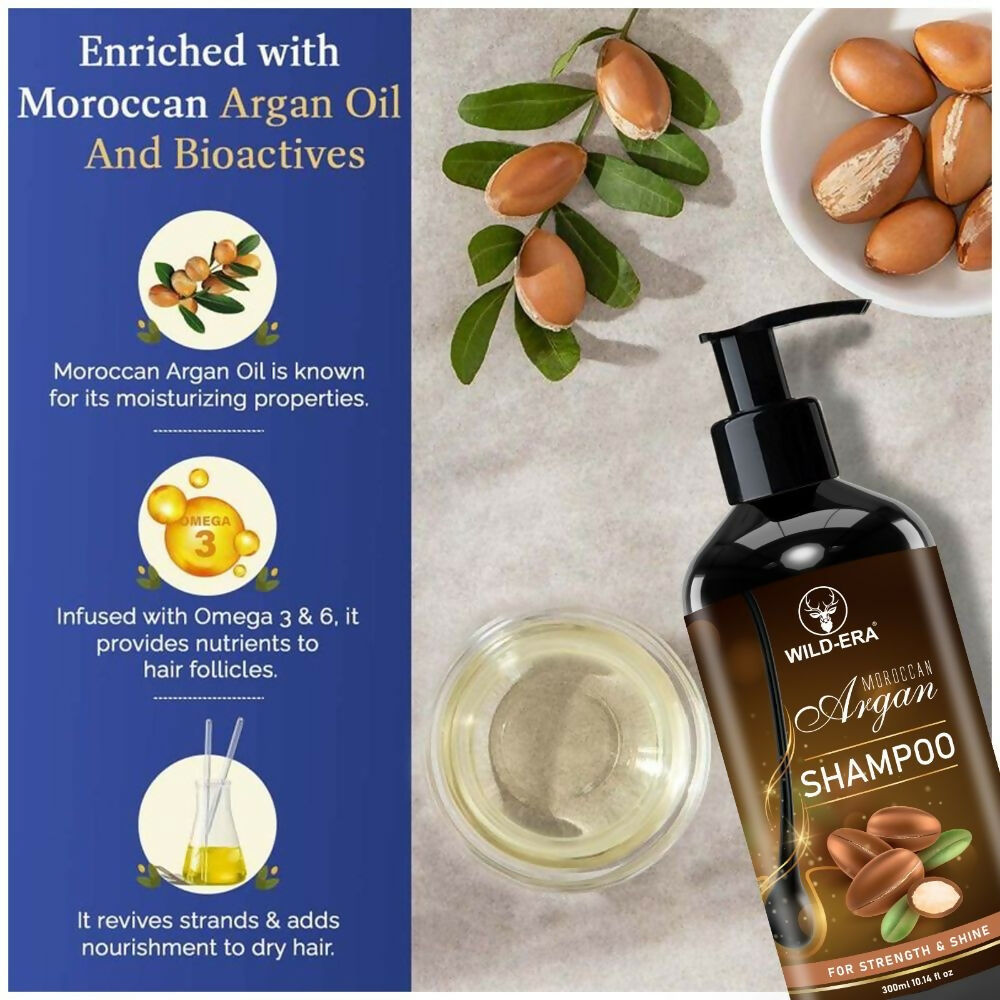 Wildera Moroccan Argan Shampoo with Moroccan Argan Oil to Nourish Dull, Dry & Frizzy Hair | Grocsy