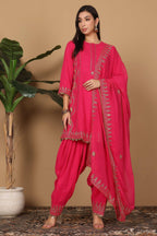 Joban Fashion Pink Georgette Kurta Set | Grocsy