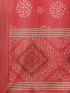 Yufta Women Red Bandhani Printed Regular Gotta Patti Kurta with Palazzo & With Dupatta | Grocsy