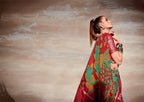 Sea Green Cotton Floral Printed Saree With Unstitched Blouse Piece - Kathika | Grocsy