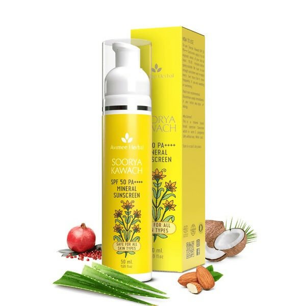Avimee Herbal Soorya Kawach (Suncreen) SPF50 PA++++ For All Skin Types | Grocsy