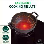The Indus Valley CASTrong Cast Iron Kadai, Pre-seasoned, Nonstick, 100% Pure, Toxin-free, Induction, 21/25cm, 1.7L/3.3kg | Grocsy
