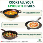 The Indus Valley Super Smooth Cast Iron Set: Kadai+ Tawa+ Frypan, Kitchen set for Home, Nonstick, 100% Pure, Toxin-free, Tadka Pan | Grocsy