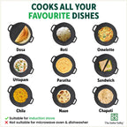 The Indus Valley CASTrong Cast Iron Roti/Dosa Tawa, Pre-seasoned, Nonstick, 100% Pure, Toxin-free, Gas & Induction,Spatula, 30.2cm, 2.4kg | Grocsy