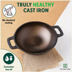 The Indus Valley Super Smooth Cast Iron Set: Frypan+ Kadai+ Tawa, Kitchen set for Home, Nonstick, 100% Pure,Toxin-free, Tadka Pan | Grocsy