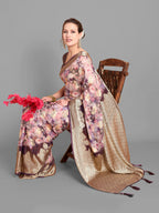 Vamsee Bindu Purple Georgette Saree | Grocsy