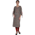 Kanoor Garments Women's Brown Rayon Straight Kurti | Grocsy