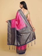 Kalamandir Ethnic Motifs Dark Pink Silk Blend Saree | Grocsy