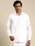 Ramraj Cotton Mens Full Sleeve Formal 100 % Cotton White Shirt | Grocsy