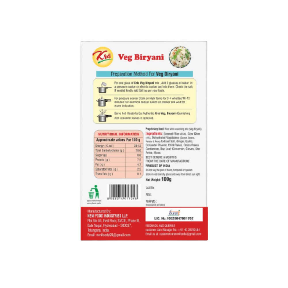 Kris Veg Biryani Ready Mix | Grocsy