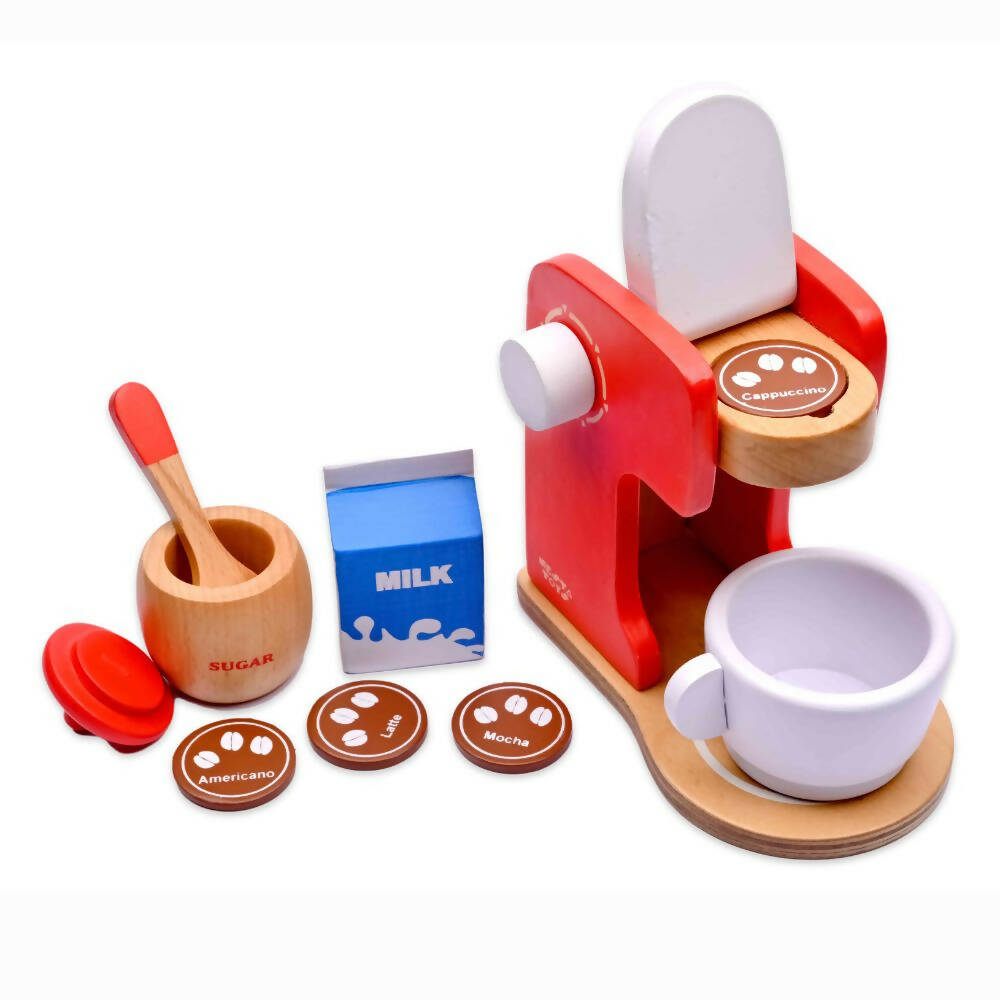 Nesta Toys Wooden Coffee Maker Toy - Multicolor | Grocsy