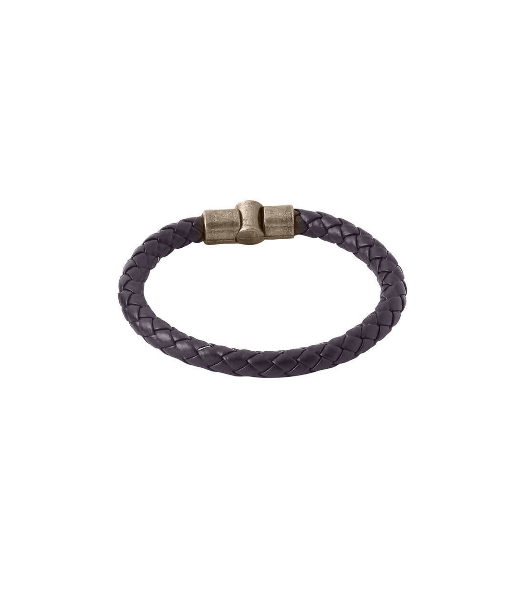 NVR Men's Brown Leather Bracelet | Grocsy