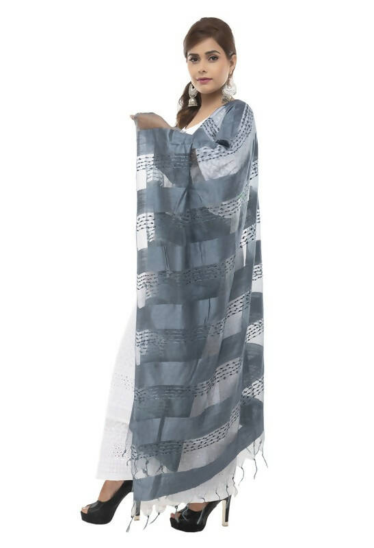 Mominos Fashion Moeza Cotton Payal Design Gray Dupatta | Grocsy